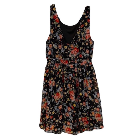 Monteau Black Floral Sleeveless Dress Size Small - Picture 2 of 4
